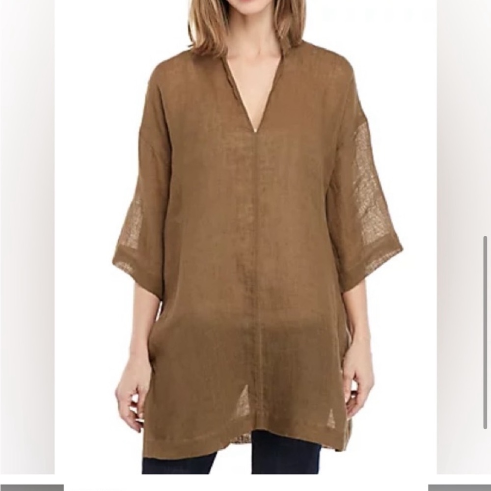 Eileen Fisher Organic Linen Gauze Tunic top Large/XL